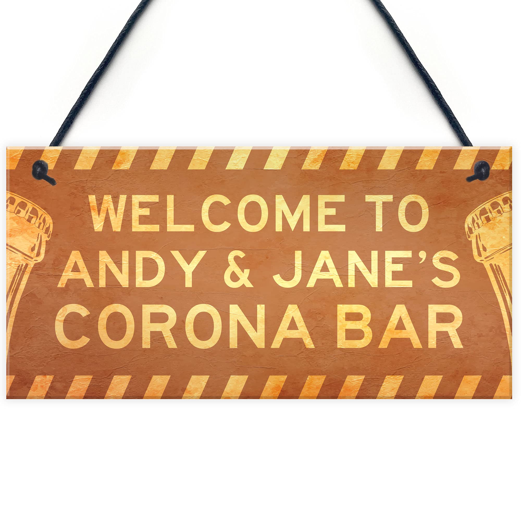 Novelty Corona Bar Sign PERSONALISED Home Bar Pub Sign Lockdown Gift