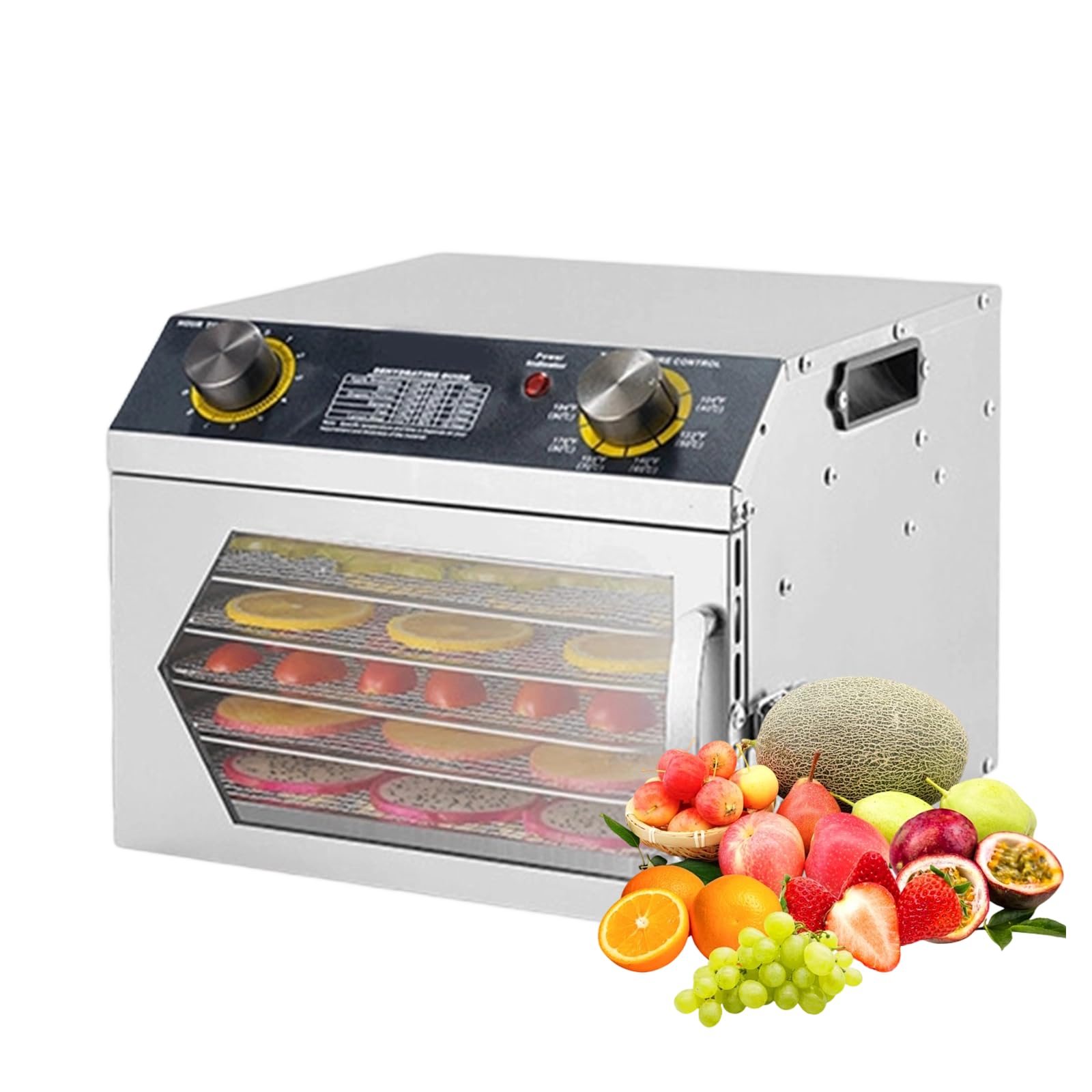 Deshidratador De Alimentos Comercial MáQuina Acero Inoxidable, Temporizador 12 Horas, Temperatura 40 A 90℃, Deshidrata Fruta, Carne, Verduras 6layers