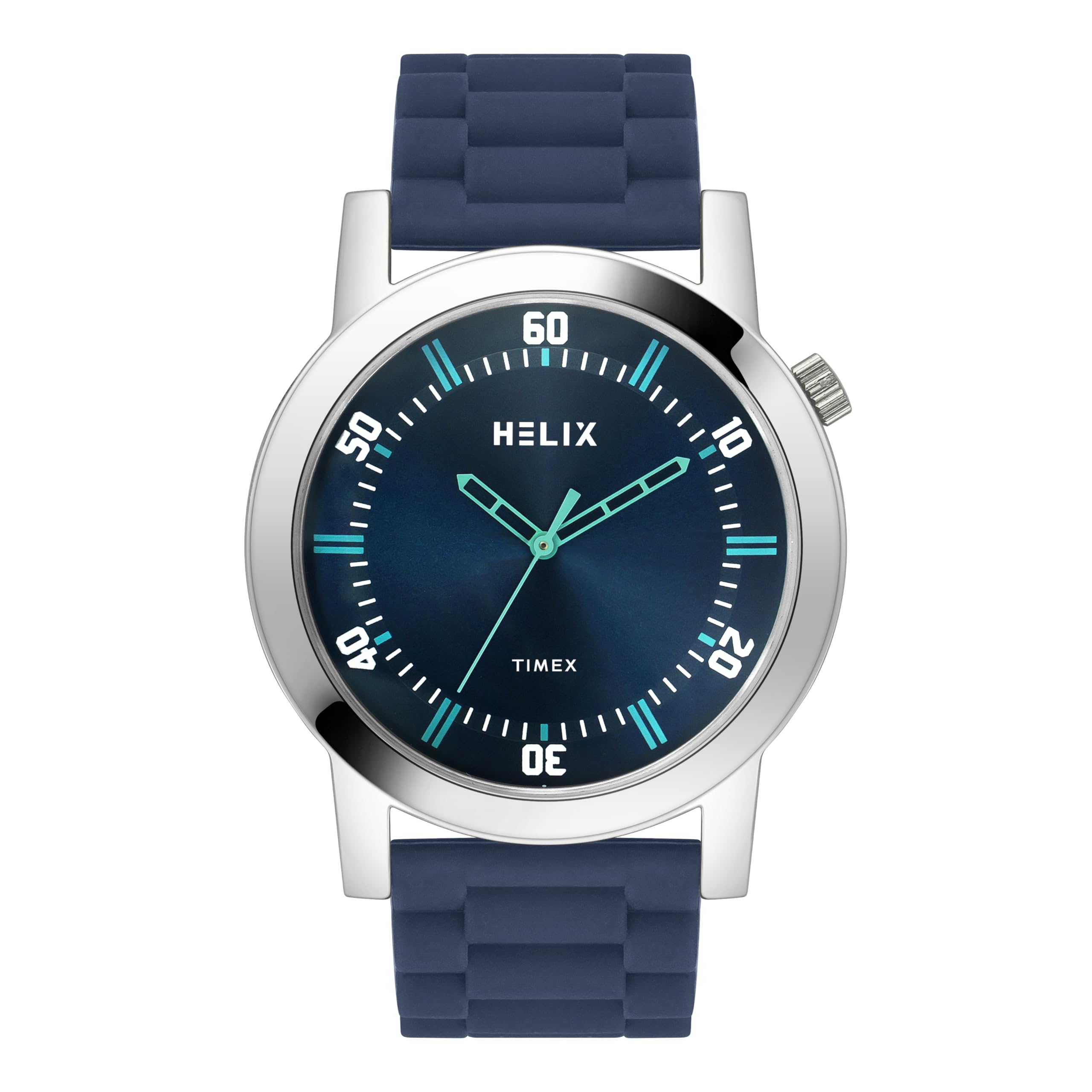 Helix by Timex Blue Round Analog Watches for Men | Quartz Movement Silicone Strap Men Watches | Upto 30 m Water Resistance with Buckle Closure | Gift for Men TW058HG00 (B0D7632732) Amazon Price History, Amazon Price Tracker