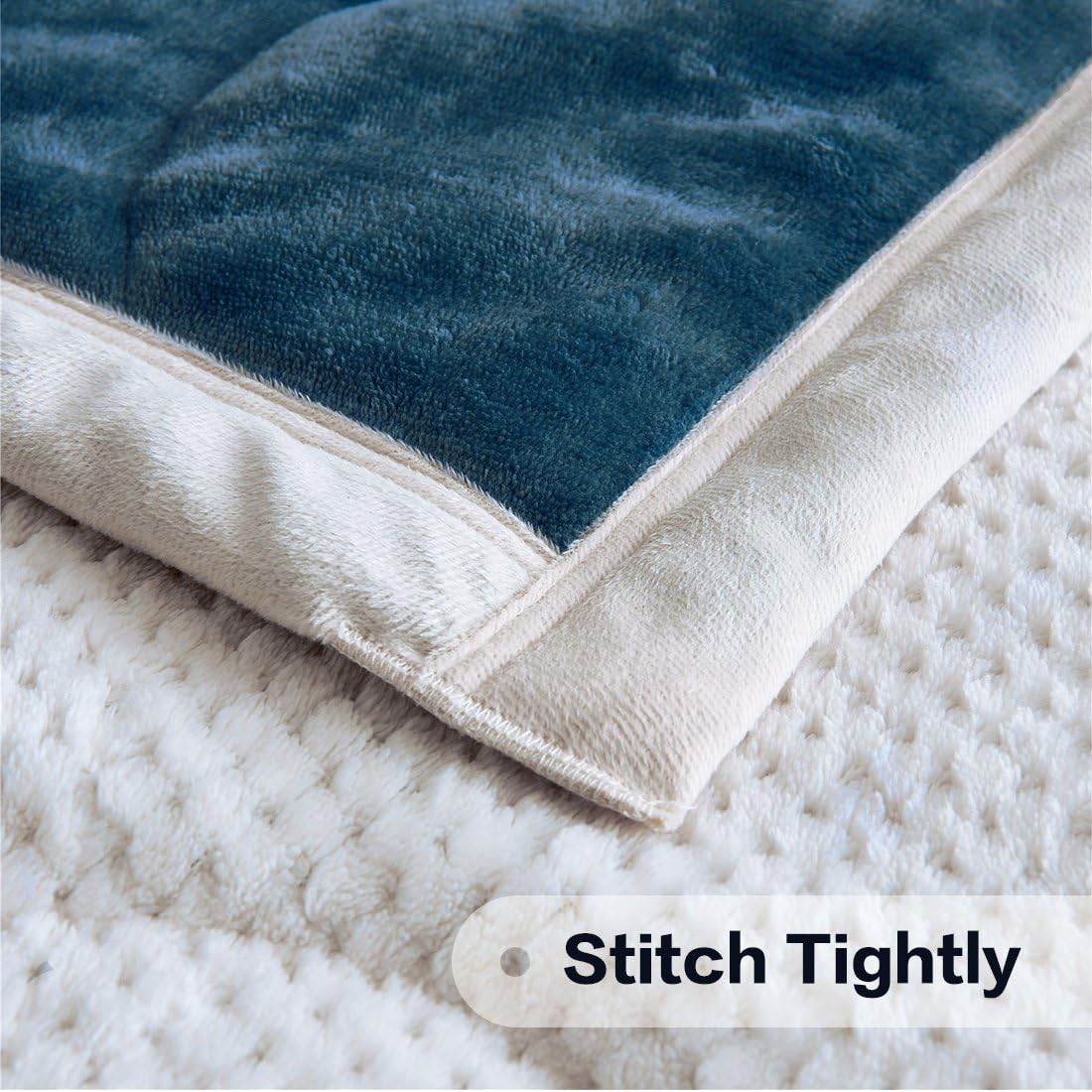 Longhui bedding Thick Blanket for Winter, Queen 80 x 90 Plush Warm Heavy Soft Sherpa Fuzzy Fleece Microfiber Couch, Bed Throw 6lb Weight - Navy Blue