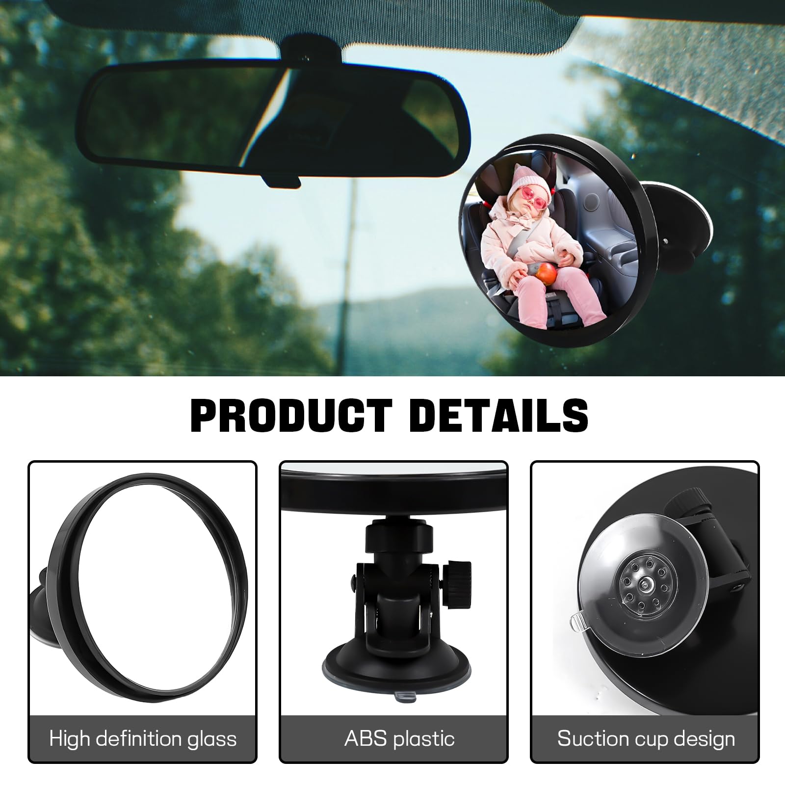 Snapklik.com : Ongfuwu Baby Car Mirror, Auto Rear Facing Mirrors