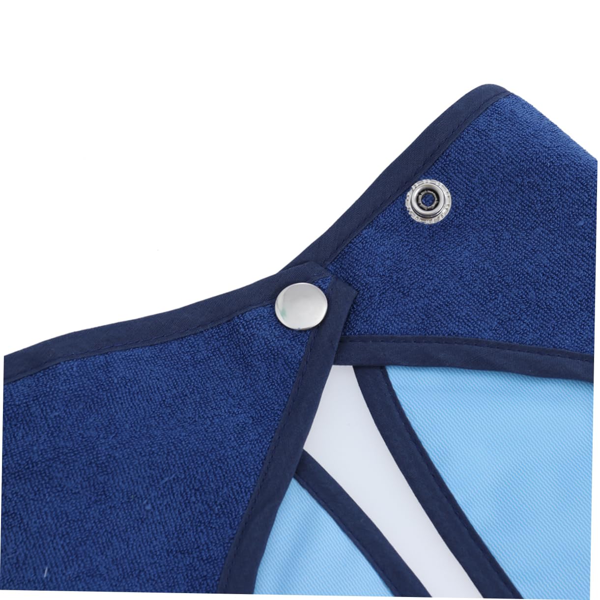 LALAFINA Solid Color Bib for Adults Mealtime Clothing Protection Absorbent Comfortable Dark Blue -202bl