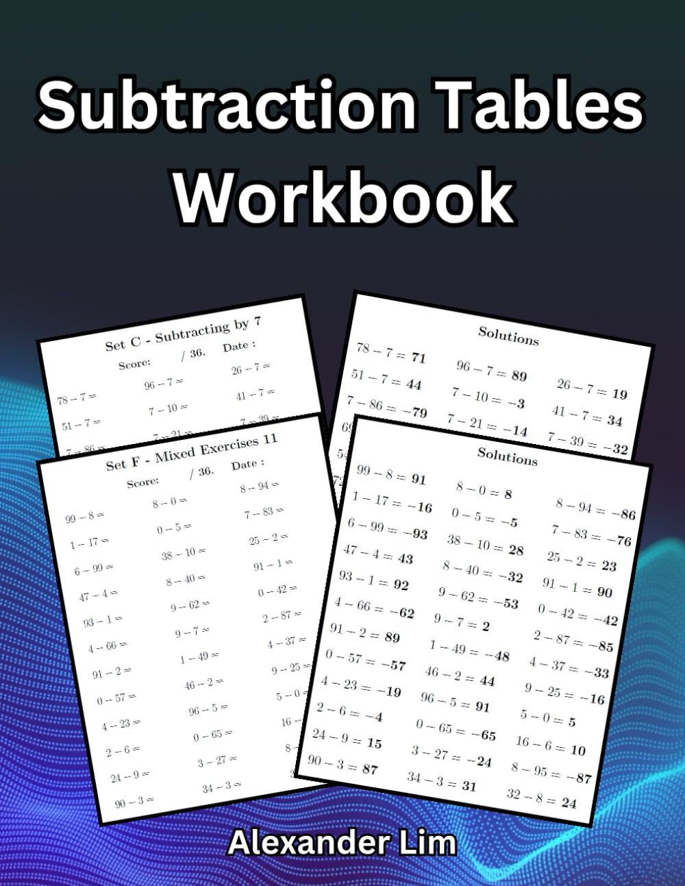 Subtraction Tables Workbook: 2300+ Questions - Answers Included