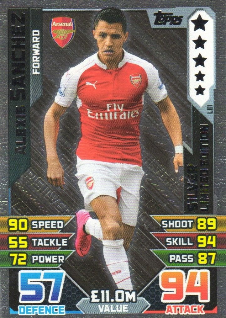 Match AttaxExtra EPL 2015/2016 Sanchez Silver Limited Edition 15-16