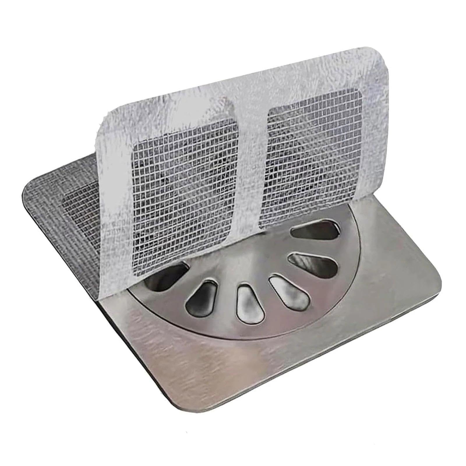 JOOTUEPO 40 Pack Disposable Drain Cover & Drain Snake Stickers, 10 cm Shower Drains Cover & Hair Catcher for Shower Drains, Perfect for Bath & Kitchen, Mesh Stops Human & Pet Hair