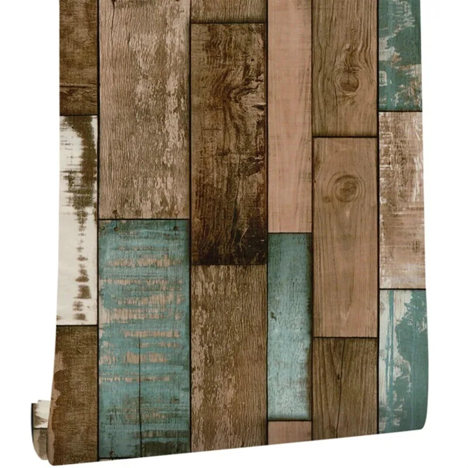 Carta da parati Rotolo di carta da parati in vinile impermeabile in legno autoadesivo, contatto decorativa for porte, armadi, scrivania, mobili moderni, adesivo decorativo per Decor(90063,45cm x 6m)