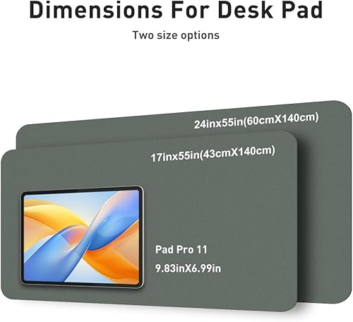 Miniatura 297 de Aothia Tapete protector de escritorio, alfombrilla para mouse, antideslizante, impermeable, de piel sintética, secante de escritorio, para Verde