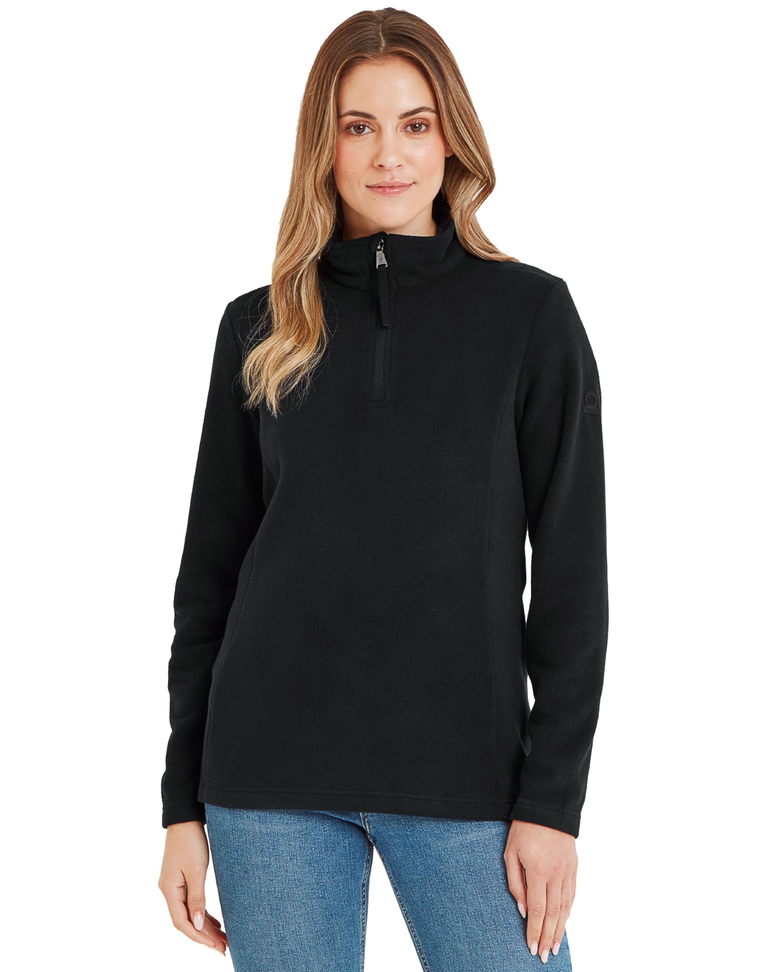 Tog 24 Women's Black Tog24 Revive Fleece Zip Neck Size 16