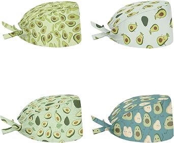 Belidome Working Hat Set Cleaning Cap with Adjustable Tie Sweatband, 4 Pack
