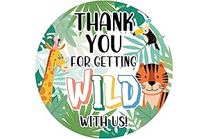 Wild Jungle Thank You Party Animal Stickers
