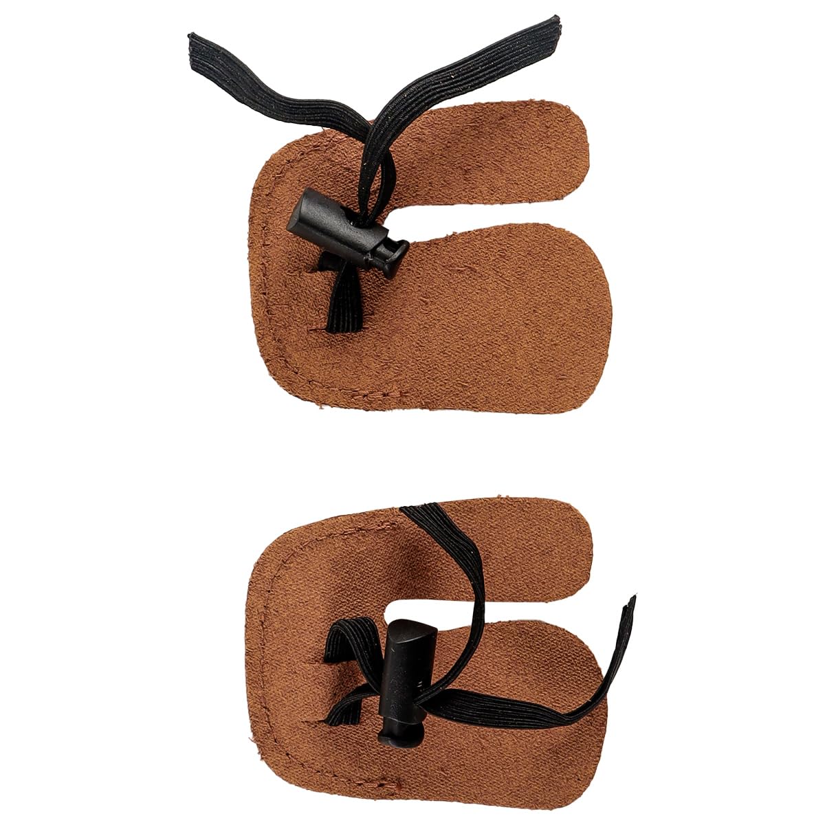 Namvo 2pcs linguette per Dita di tiro con L'Arco in Pelle di Mucca per Protezione per Le Dita di tiro con L'Arco da Caccia all'aperto Marrone