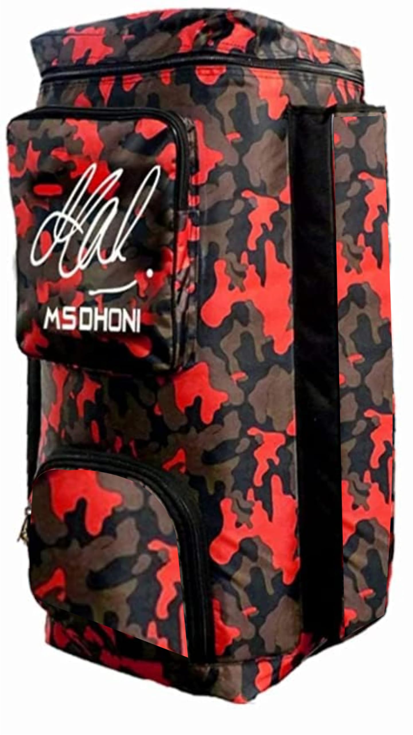 GLOW WINGS MSD Army Printed Cricket Kit Bag for Cricketers Player Edition Bag Backpack with Bat Pockets Cricket Bag kit Camouflage Sports Cricket Kit Size-L (Orange)-picture-22