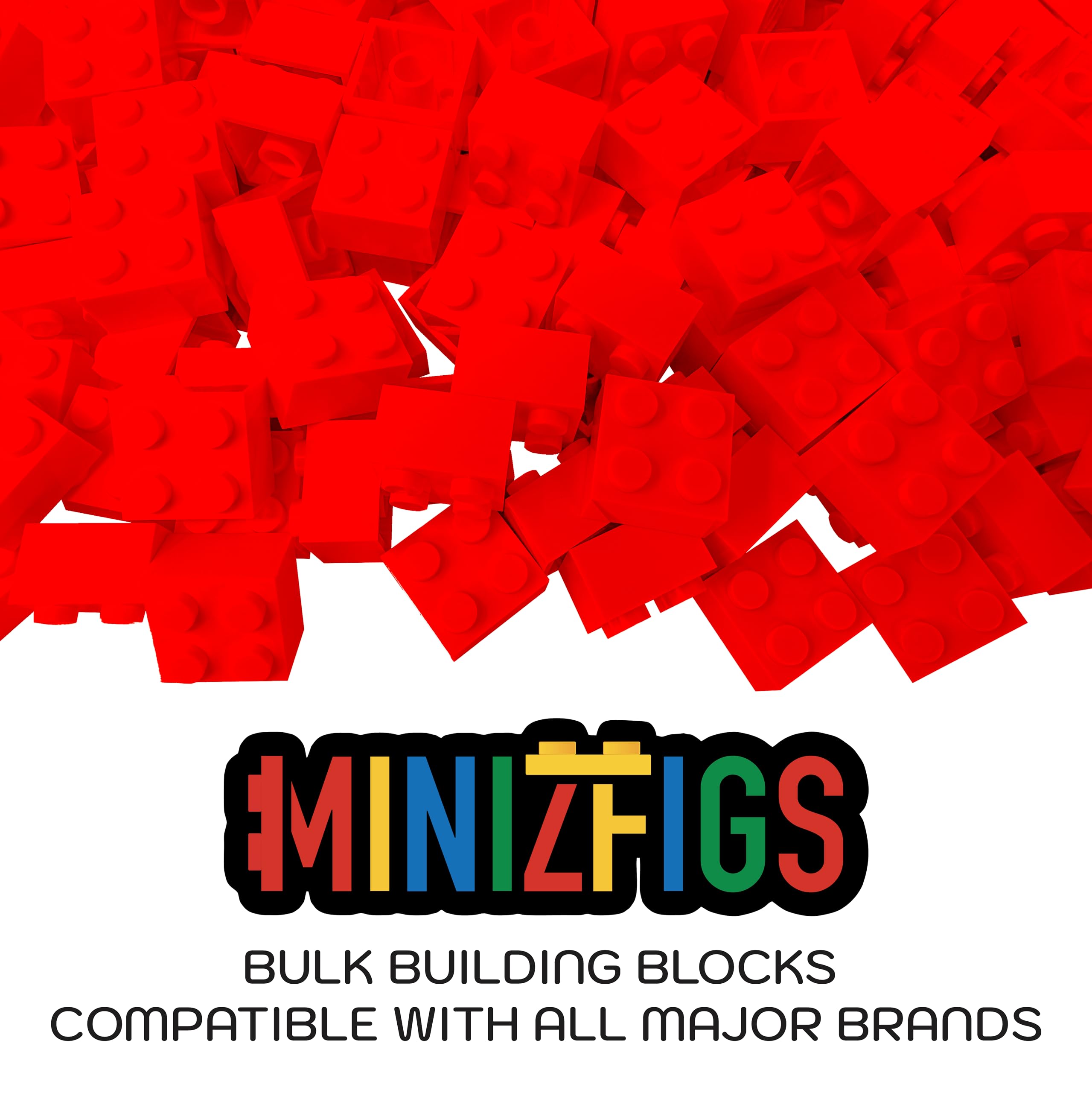 Snapklik.com : Minizfigs 2x2 Red Classic Building Toy Bricks, 150 PCS ...