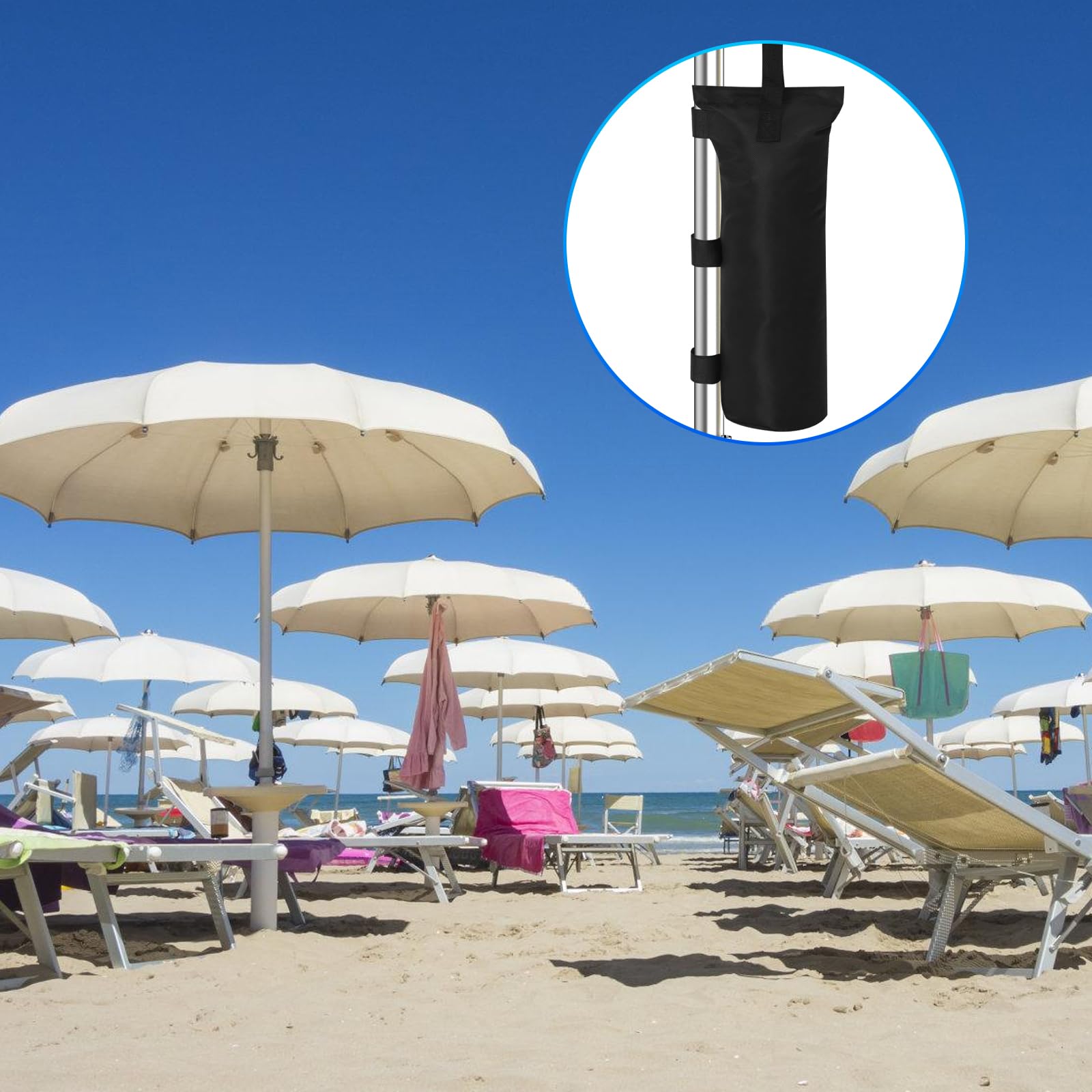 BYZESTY Sacchi di sabbia per gazebo, 6 sacchi di sabbia da riempire, 600D Oxford ispessimento sacco di sabbia pesante, borsa per sabbia doppia cucitura ad alte prestazioni, borsa per sabbia per gazebo