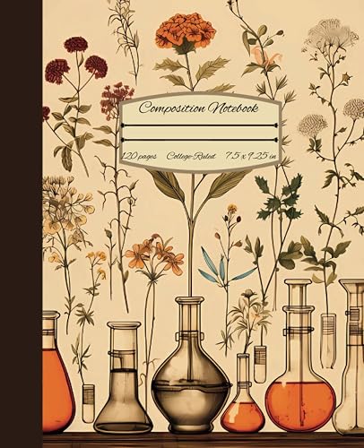Composition Notebook College Ruled: Vintage Aesthetic Science Lab Tools Illustration