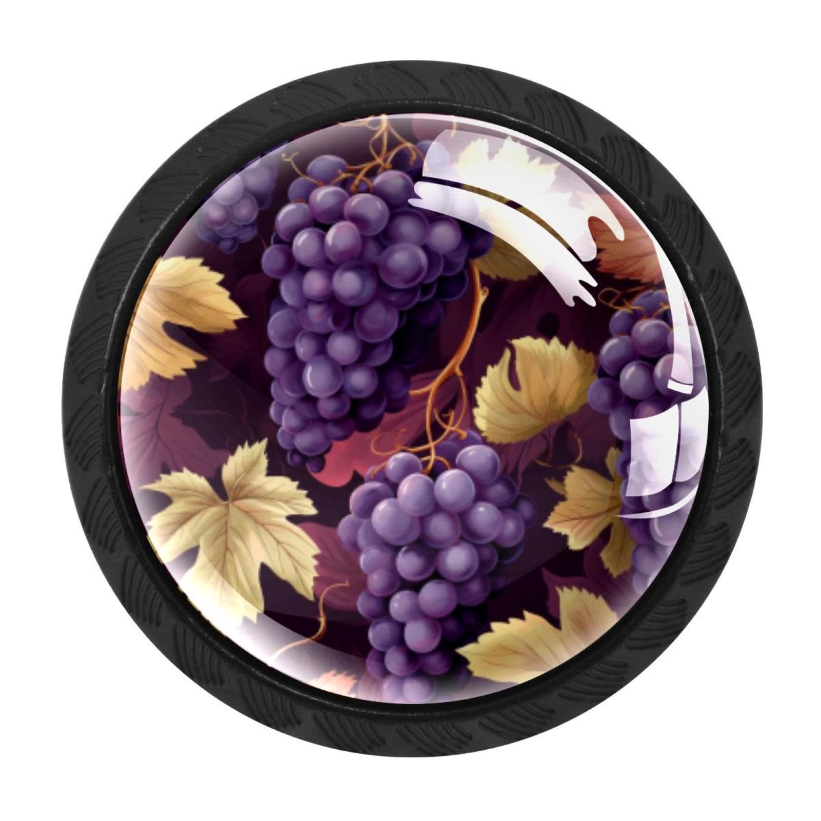 CHENZZZZ Thanksgiving Grape Drawer Knobs Pull Handle Crystal Glass Circle Shape Cabinet Drawer Pulls Cupboard Knobs with Screws for Kitchen Cupboard Dresser Wardrobe etc