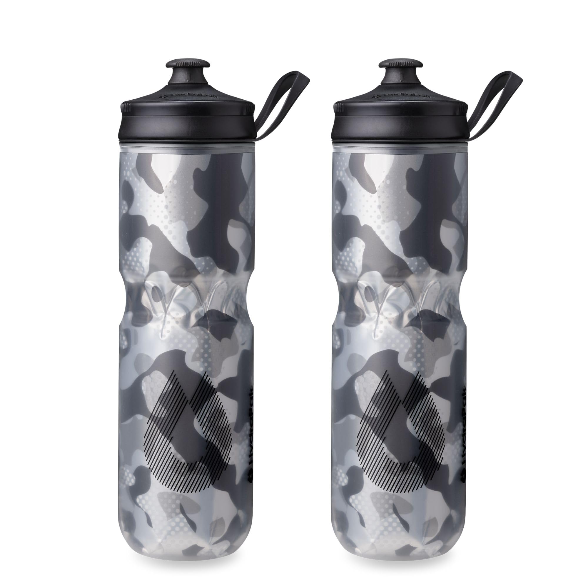 HydraPak | Polar Bottle - Polar Sport Insulated Water Bottle 2-Pack - BPA-Free, Sport & Bike Squeeze Bottle with Handle (Contender Black, 700ml / 24oz