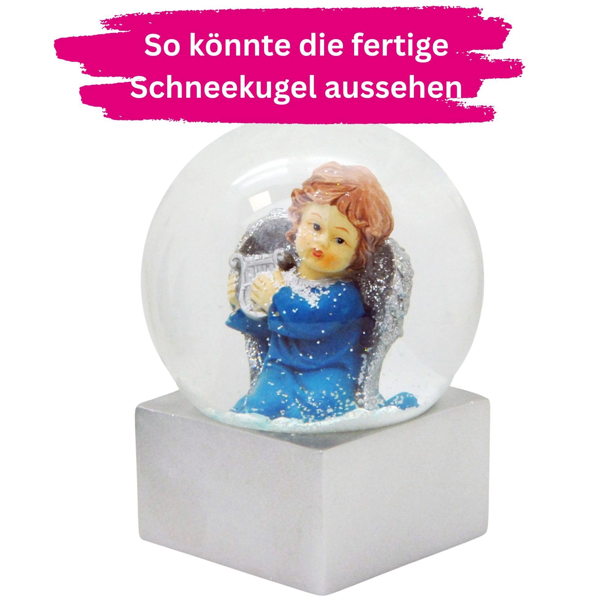Kit DIY Boule à Neige En Verre Diamètre 100 Mm – Base Polyrésine Argentée, Création Personnalisée, Cadeau Décoratif