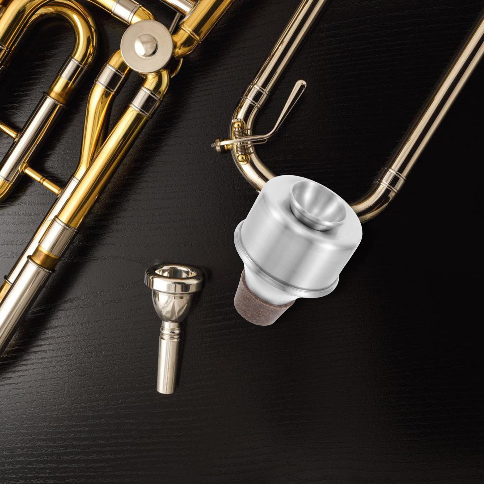 HEMOTON Sordina per Tromba in Metallo in Alluminio, Silenziatore Portatile per Esercizio, Accessorio per Strumenti Musicali, Adatto e Adulti