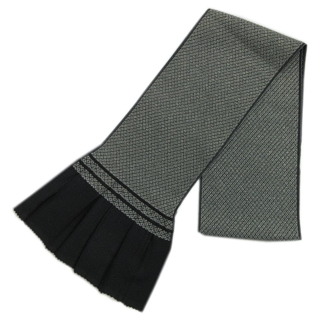 Amazon | 帯揚げ 帯上げ 鹿の子織 金糸入り 黒 振袖用 成人式 着物