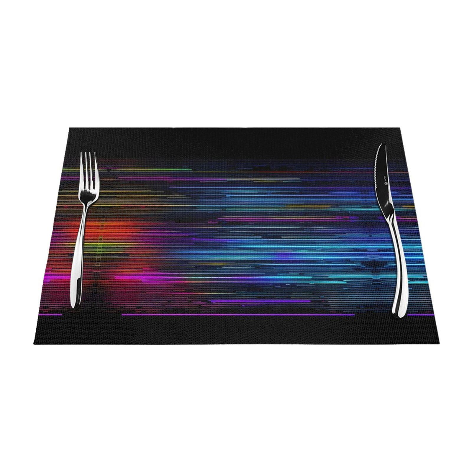 Sets de table lavables lot de 6 imprimé code pour protéger et nettoyer facilement