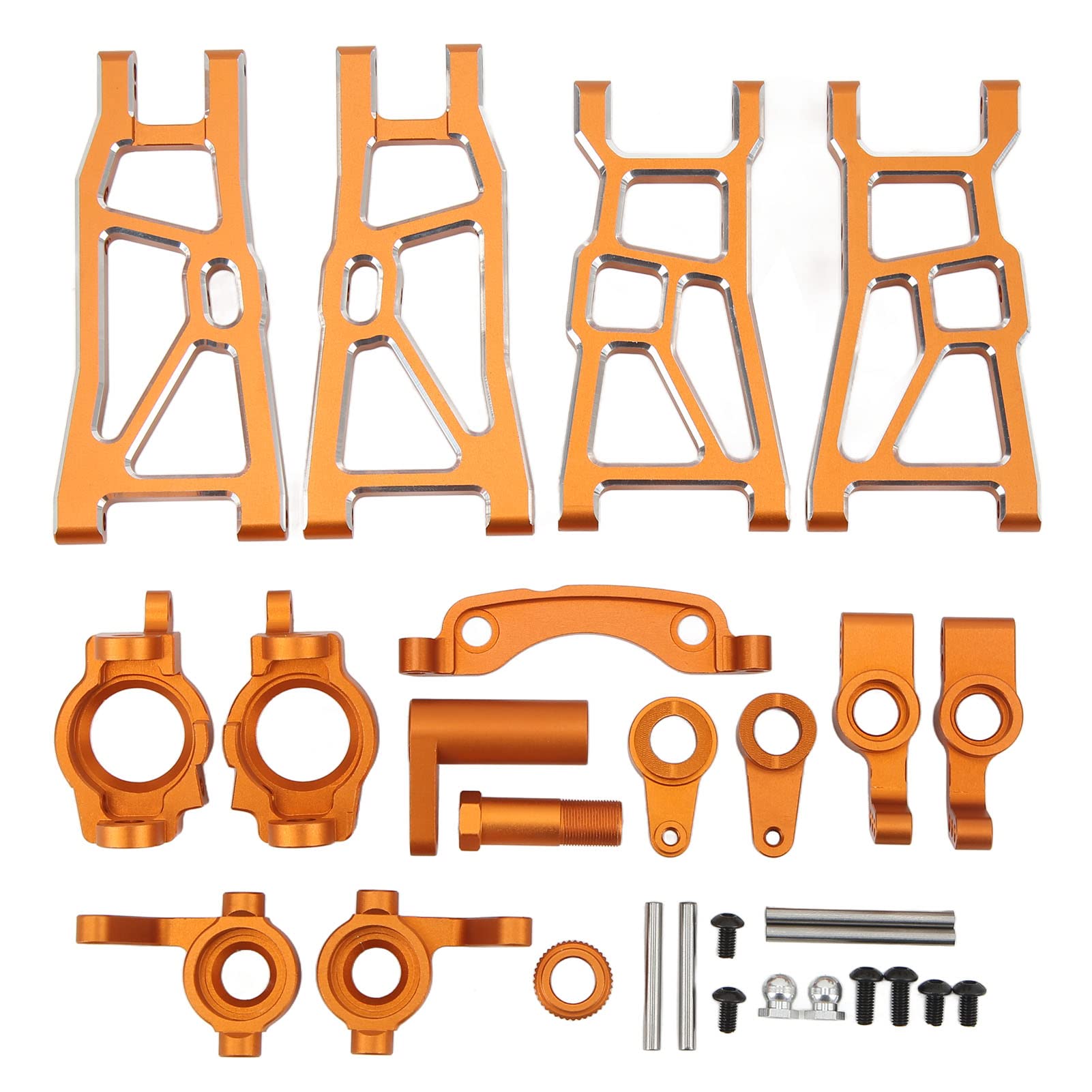 VGEBY RC-Metall-Upgrade-Teile-Kit, Aluminiumlegierung, Querlenker-Lenkbaugruppen-Set, RC-ZubehöR FüR ZD Racing DBX 10 1/10 Auto (Orange) Auto Modelle