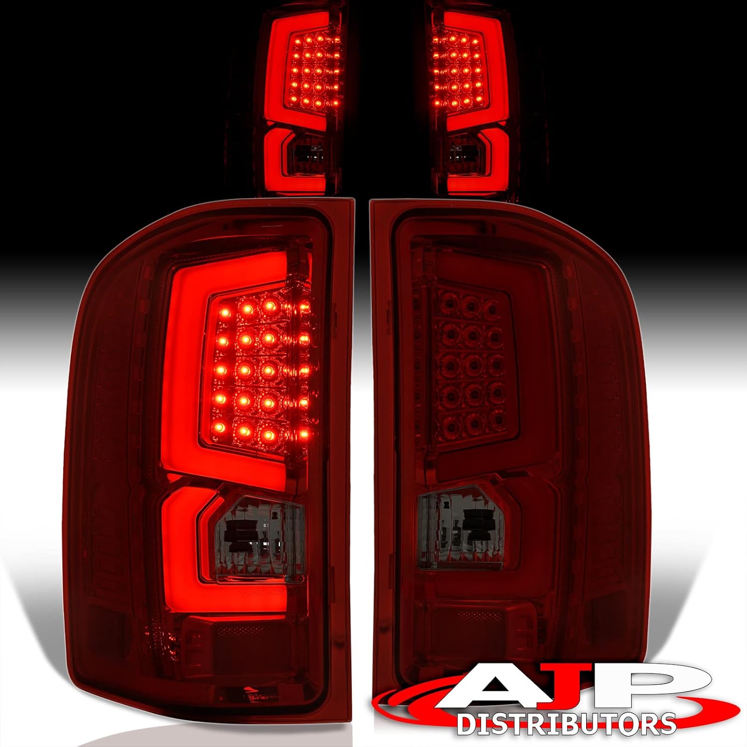 AJP Distributors LED DRL Bar Rear Brake Tail Lights Stop Lamps Housing Assembly Left Right Compatible/Replacement For Silverado 1500 2500 3500 2007 2008 2009 2010 2011 2012 2013 07 08 09 10 11 12 13