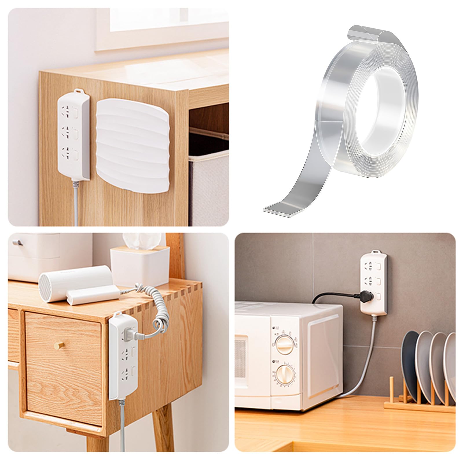 3 Strisce Adesive Resistenti Calore Nastro Biadesivo Per Fissare Elettrodomestici Ufficio Casa Senza Residui Per Bagno Cucina