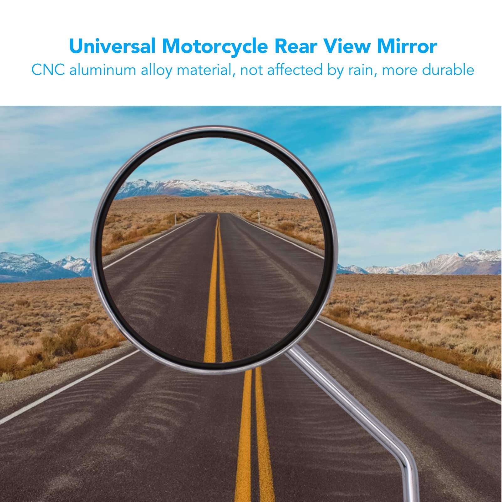 Espejos universales para motocicleta, espejo retrovisor de alta definición para motocicleta, aspecto amplio y hermoso, rendimiento estable para motocicleta