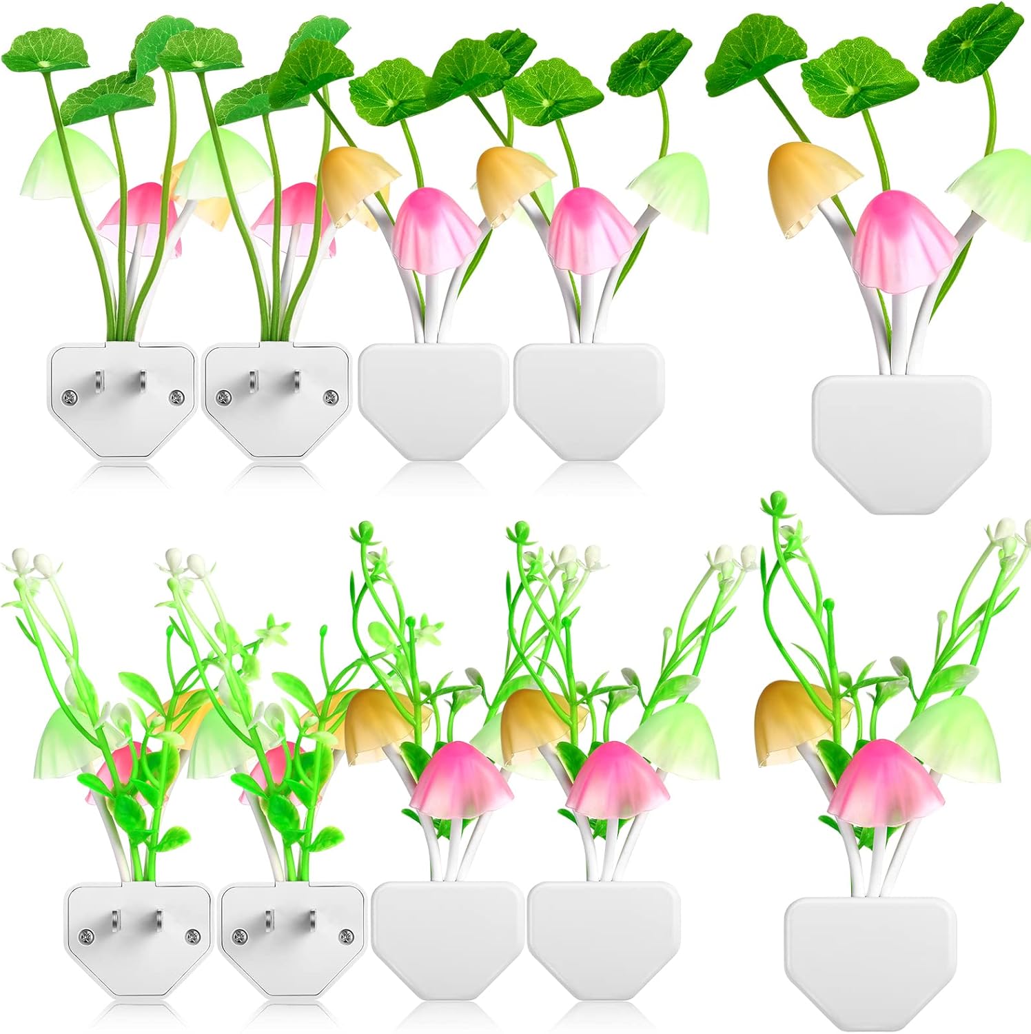 10 Pcs Mushroom Dream Night Light Aesthetic Plug in Night Light with