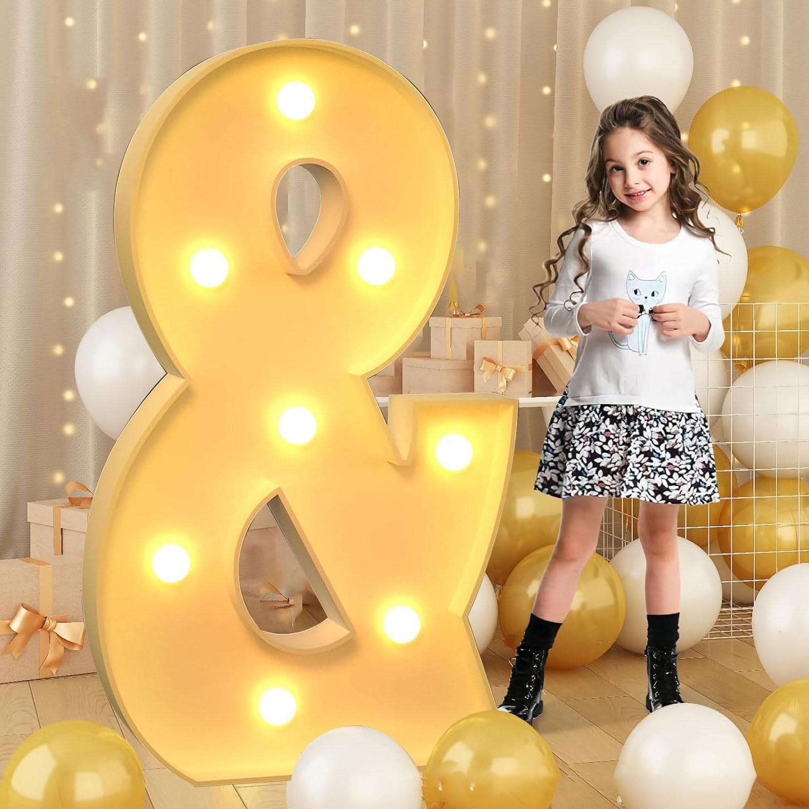 100cm-3.3ft Giant LED Light Up Symbolic &, Mosaic Marquee Light Up Sign, LED Letters Lamps for Valentine's Day Birthday Christmas New Year