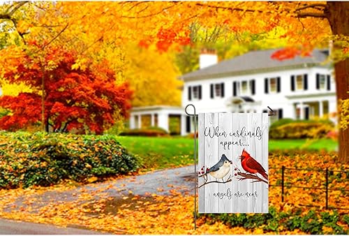 Miniatura 7 de Cardinals Appear - Bandera de jardín de 12 x 18 pulgadas, decoración de doble cara para el Día de los Caídos Cuando los Cardenales Aparecen Los