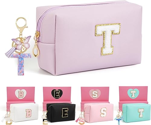 Miniatura 58 de Regalos de cumpleaños para mujeres y ella, bonita bolsa de maquillaje de viaje, bolsas de cosméticos de gran capacidad para mujeres, bolsa de Rosa