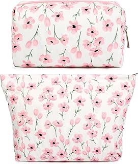 SOIDRAM 2 piezas de bolsa de maquillaje con f...