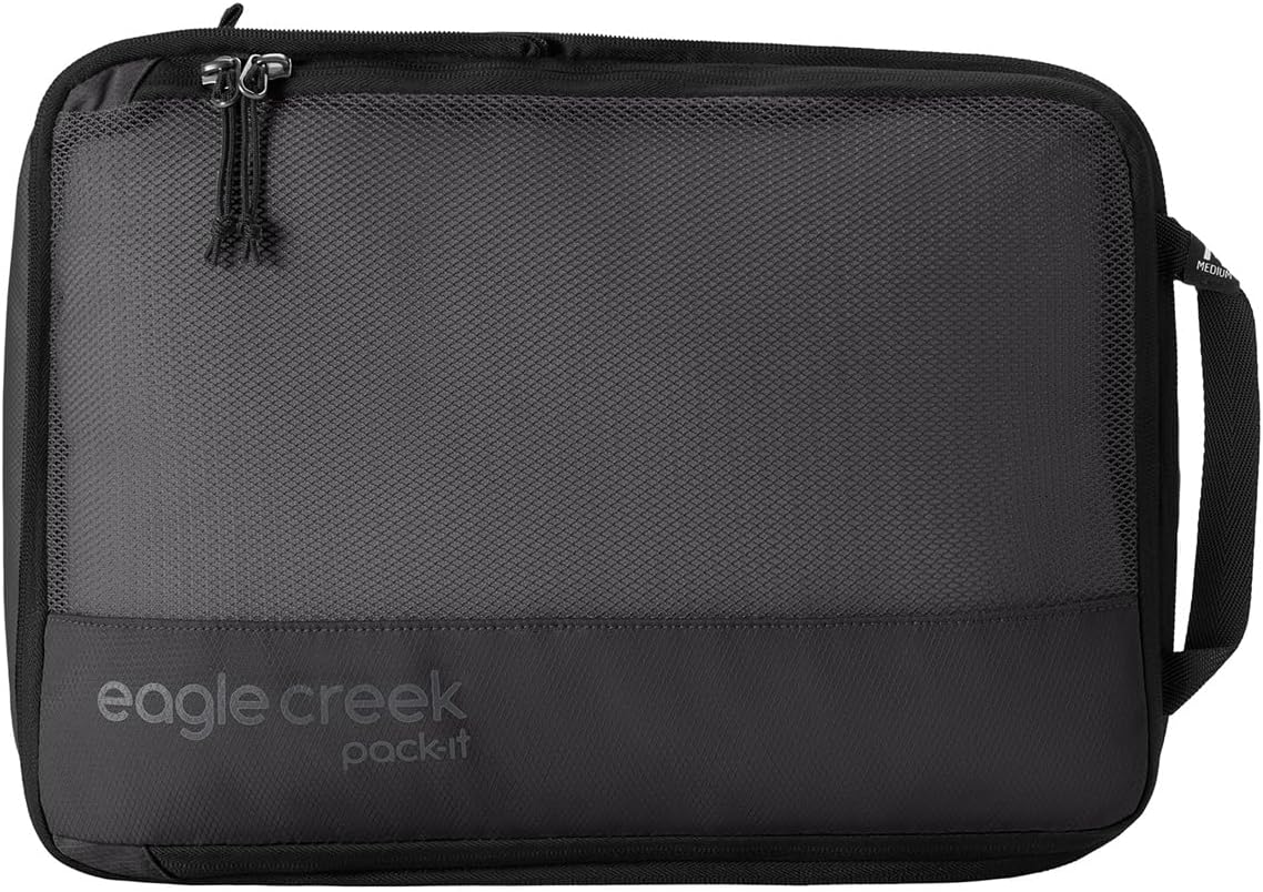 Eagle Creek Pack-It Reveal Compression Cube - Lightweight Compression Cube for Optimizing Luggage Space - Convenient Top Handle - Easy-Grab Zipper - Washable - Medium - Blue Dawn