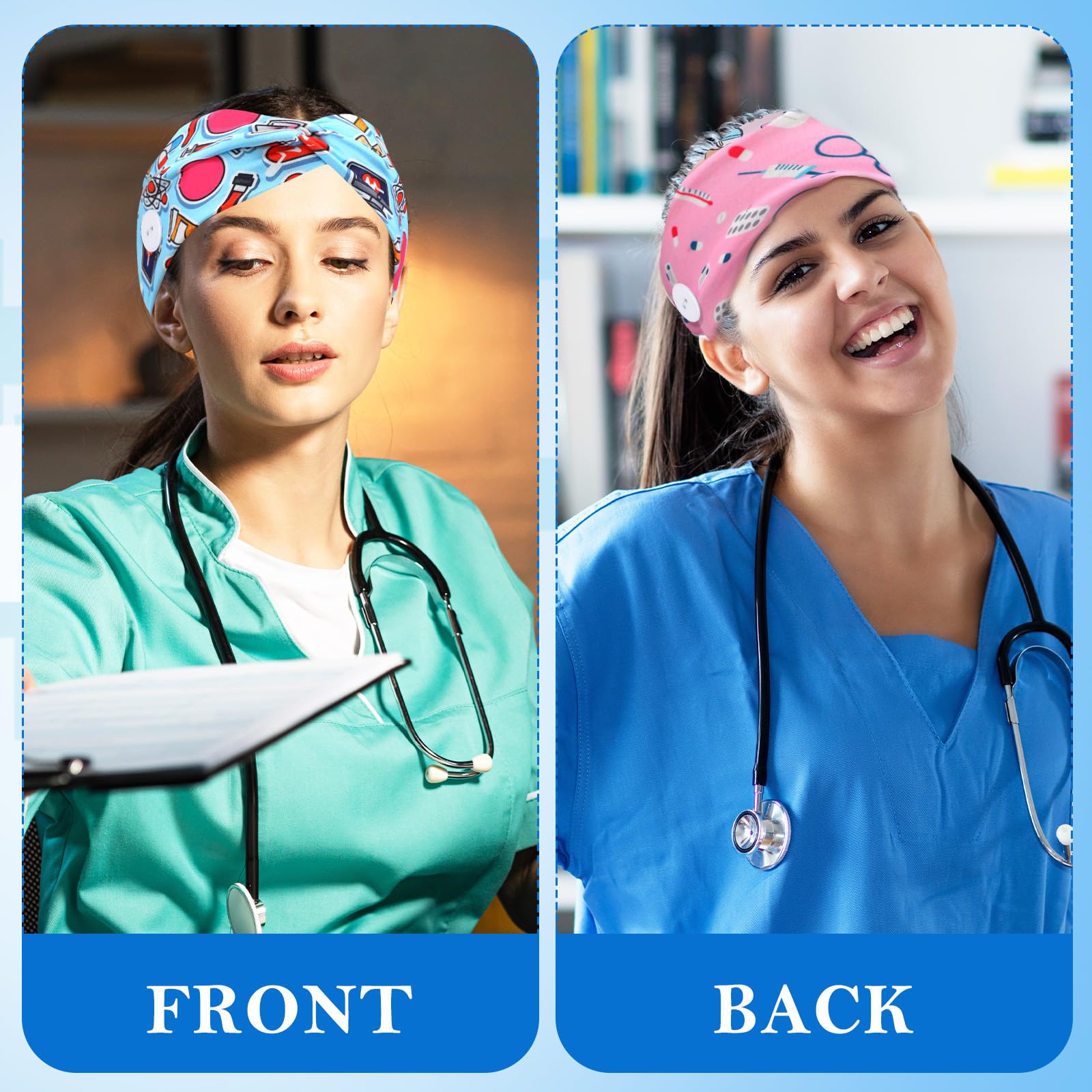 Amazon.com : Jexine 20 Pcs Nurse Headbands for Women Non  display picture 3