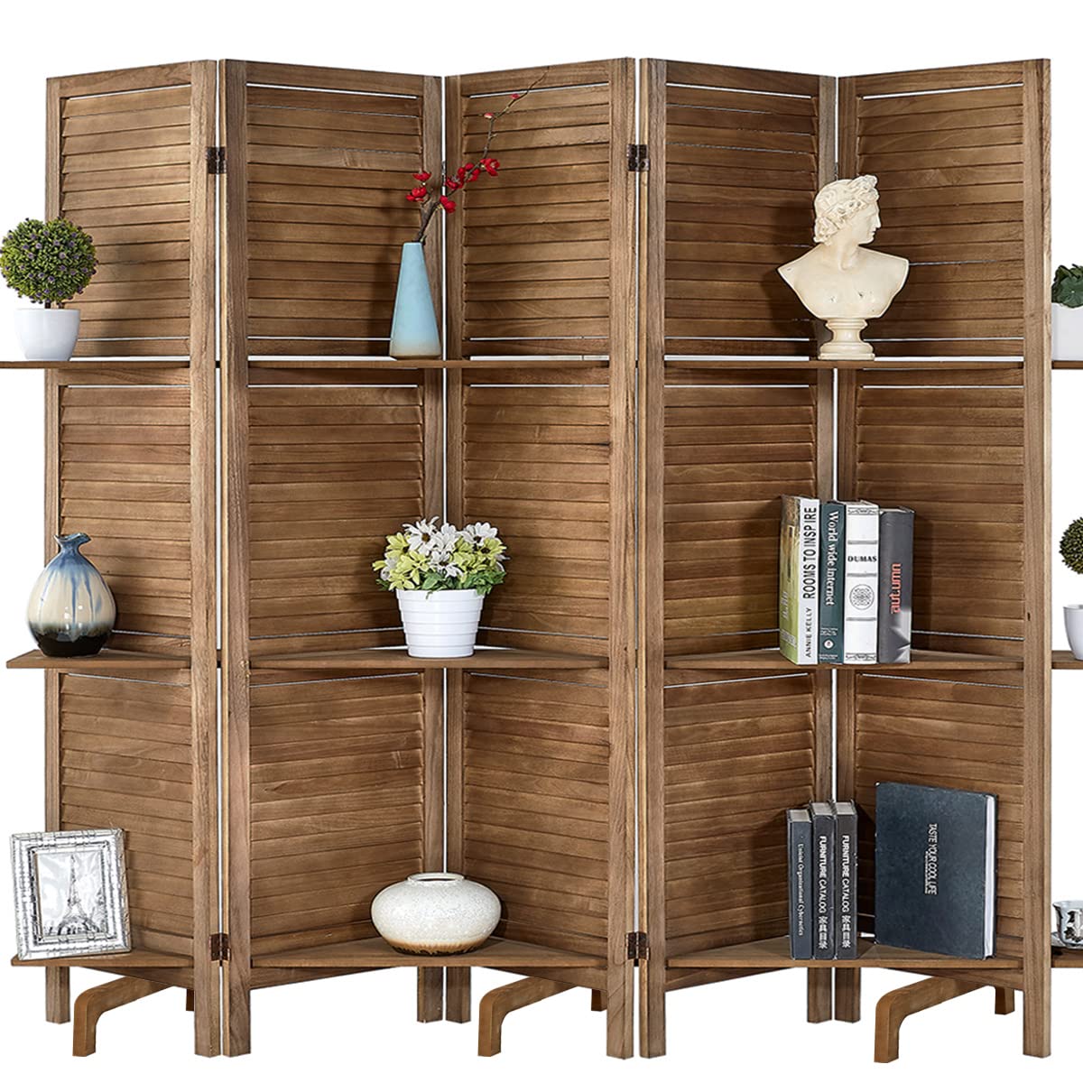 RHF Panel 5.6 Ft Tall Partition Wood Room Divider, Wood Folding Room