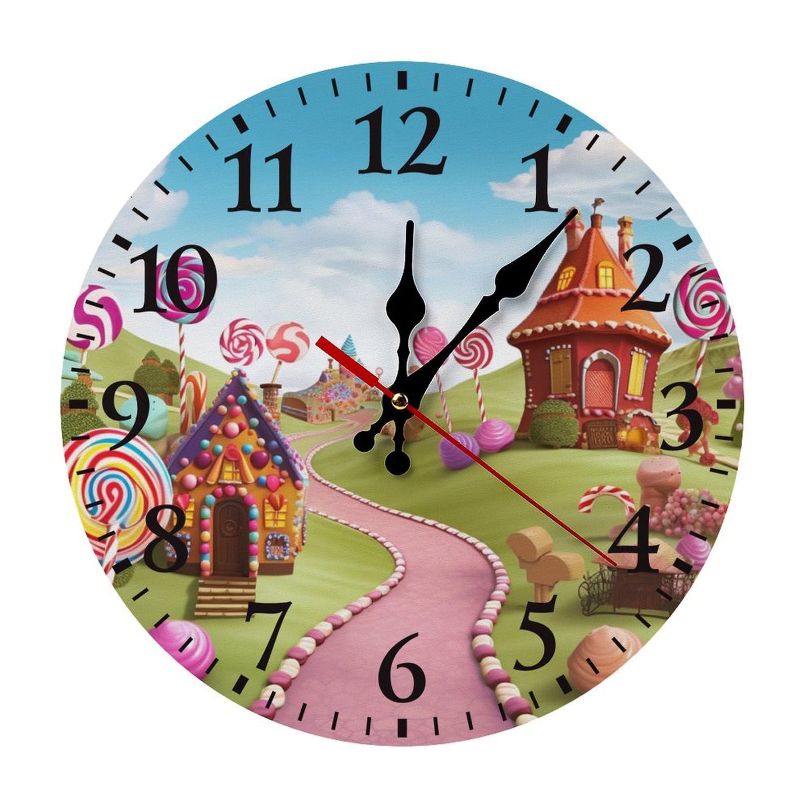 Horloge murale silencieuse Candy au design épuré noir avec grands chiffres arabes