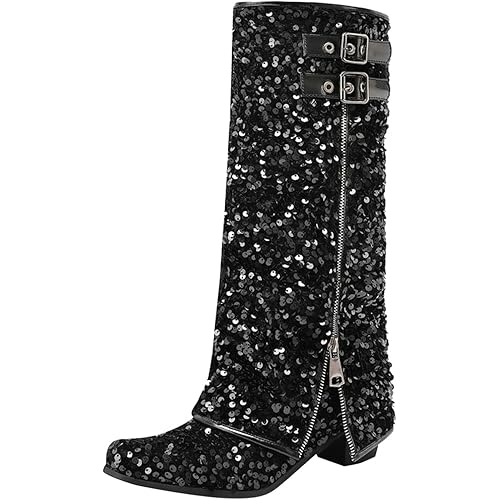 Ankle Boots for Women Fashion Slip on Platform Classic Pointed Toe Side Zipper Booties Military Boots for Women