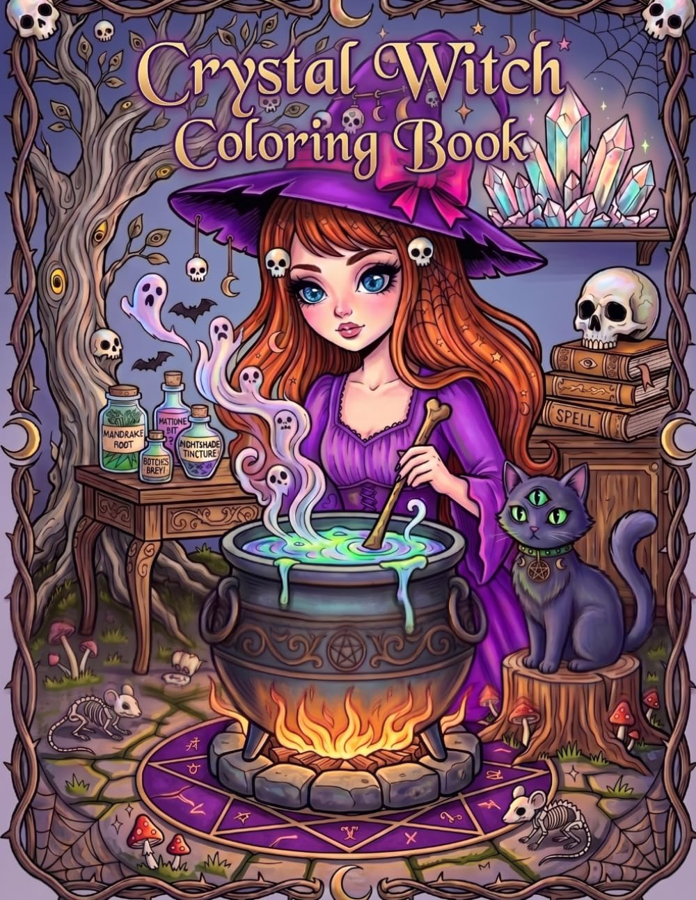 Crystal Witch Coloring Book: Mystical Magic, Enchanted Potions and Fantasy Creatures