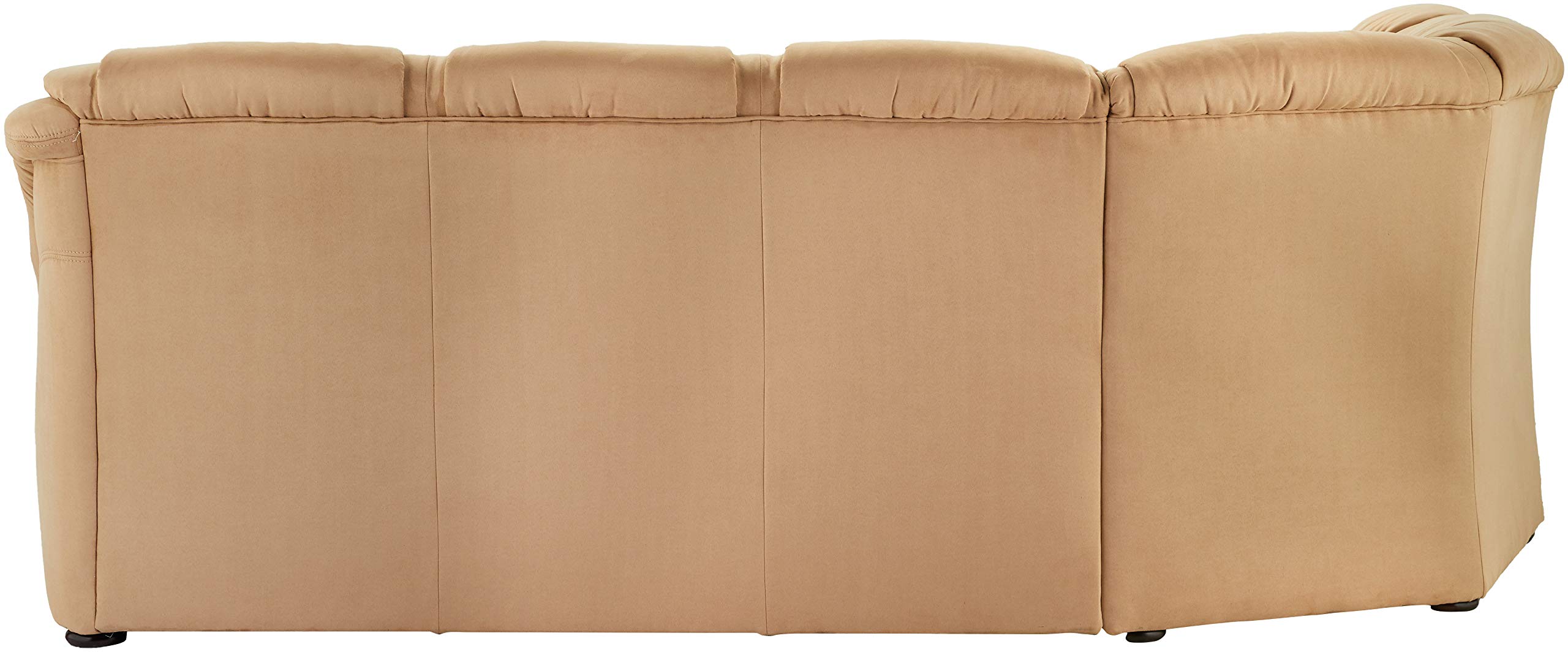 Cavadore Ecksofa Bansa mit Federkern / Polstercouch im klassischen Design / 265 x 94 x 215 / Mikrofaser Hellbraun