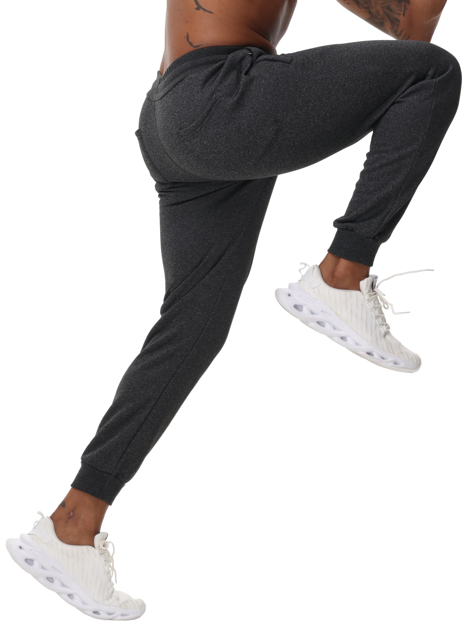 YuKaiChen Jogginghose Herren Fleece Warme Gefütterte Trainingshose Stretch Sporthose Winter Verdickte Sweathose mit Reißverschluss Taschen