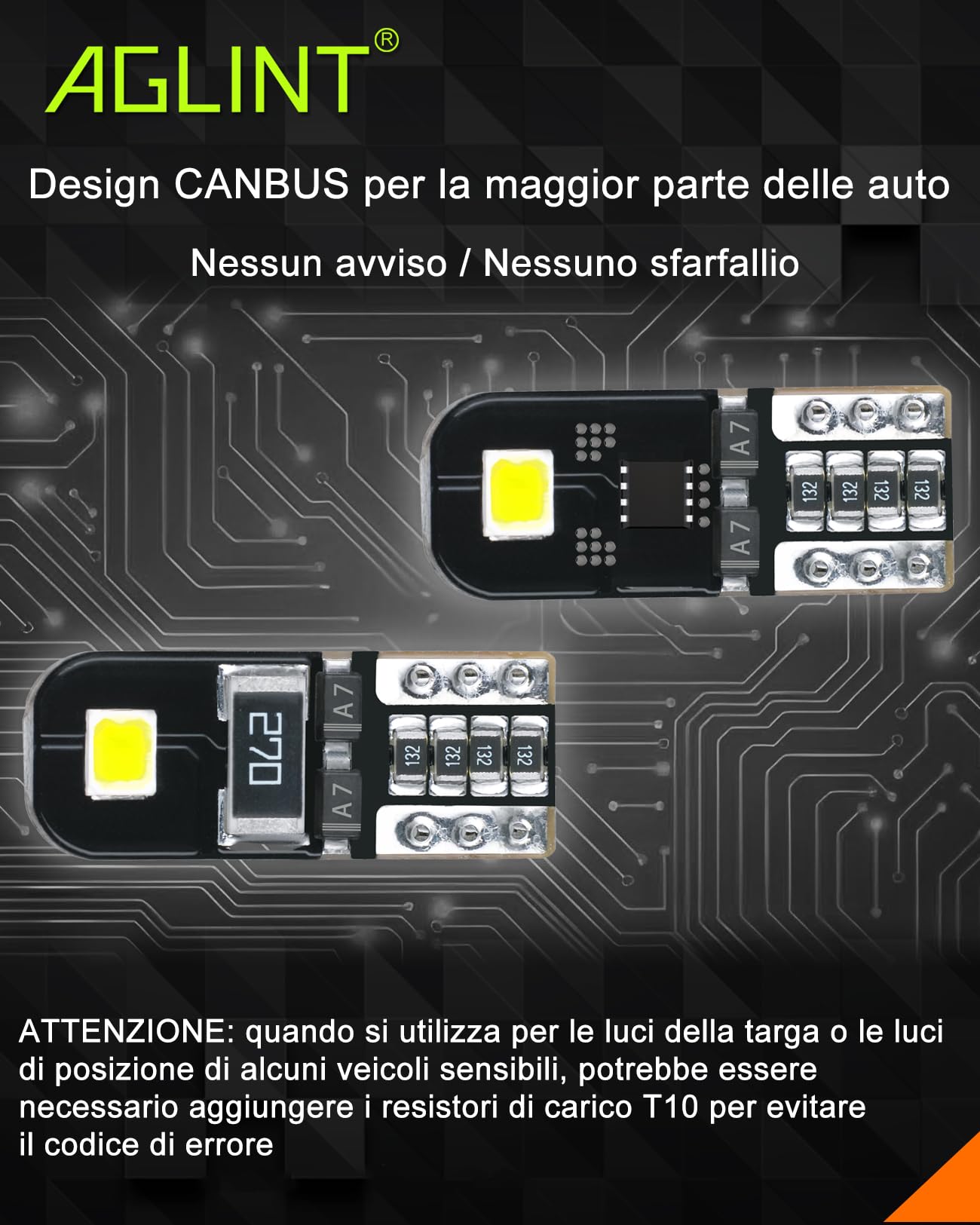 T10 W5W LED CANBUS Sensa Errore Lampadine 12V 194 168 2825 Cuneo Tipo Luci Dell'automobile Bulb 6000K 2SMD La Luce Interna Dell'auto Targa Lampade Luci Posizione LED Bianco