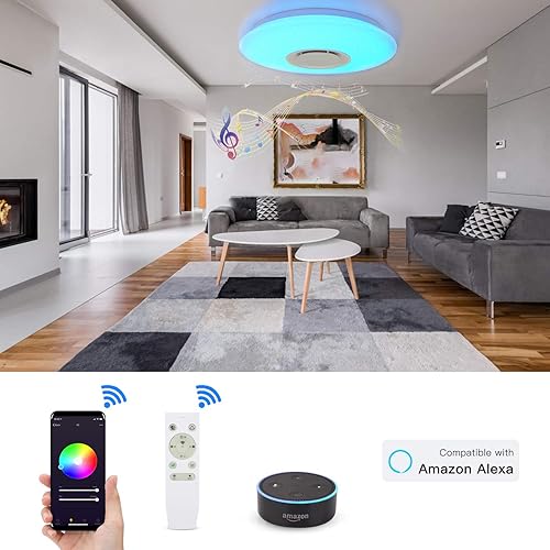 Miniatura 3 de Lámpara de techo LED regulable que cambia de color 36W Starlight con control remoto (compatible con Tienda Alexa)
