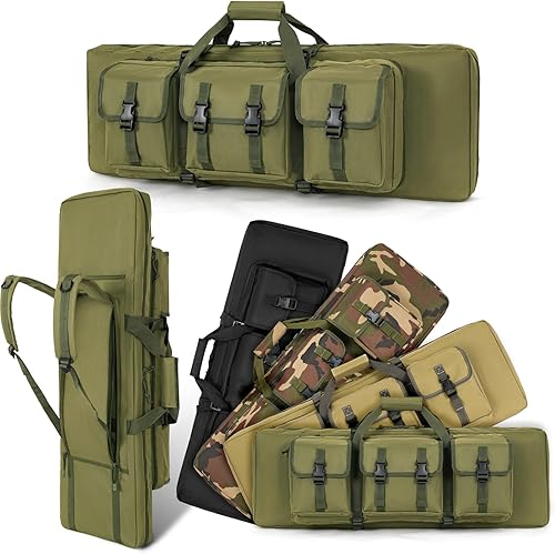 Dulce Dom Funda de rifle doble de 32, 36, 42, 48, 52 pulgadas, suave, para pistola, almacenamiento y transporte de armas de fuego, mochila táctica,