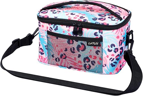 ONTESY Lonchera para mujeres y niñas, tamaño mediano, con aislamiento térmico, para adultos y niños, con correa ajustable para el hombro, para