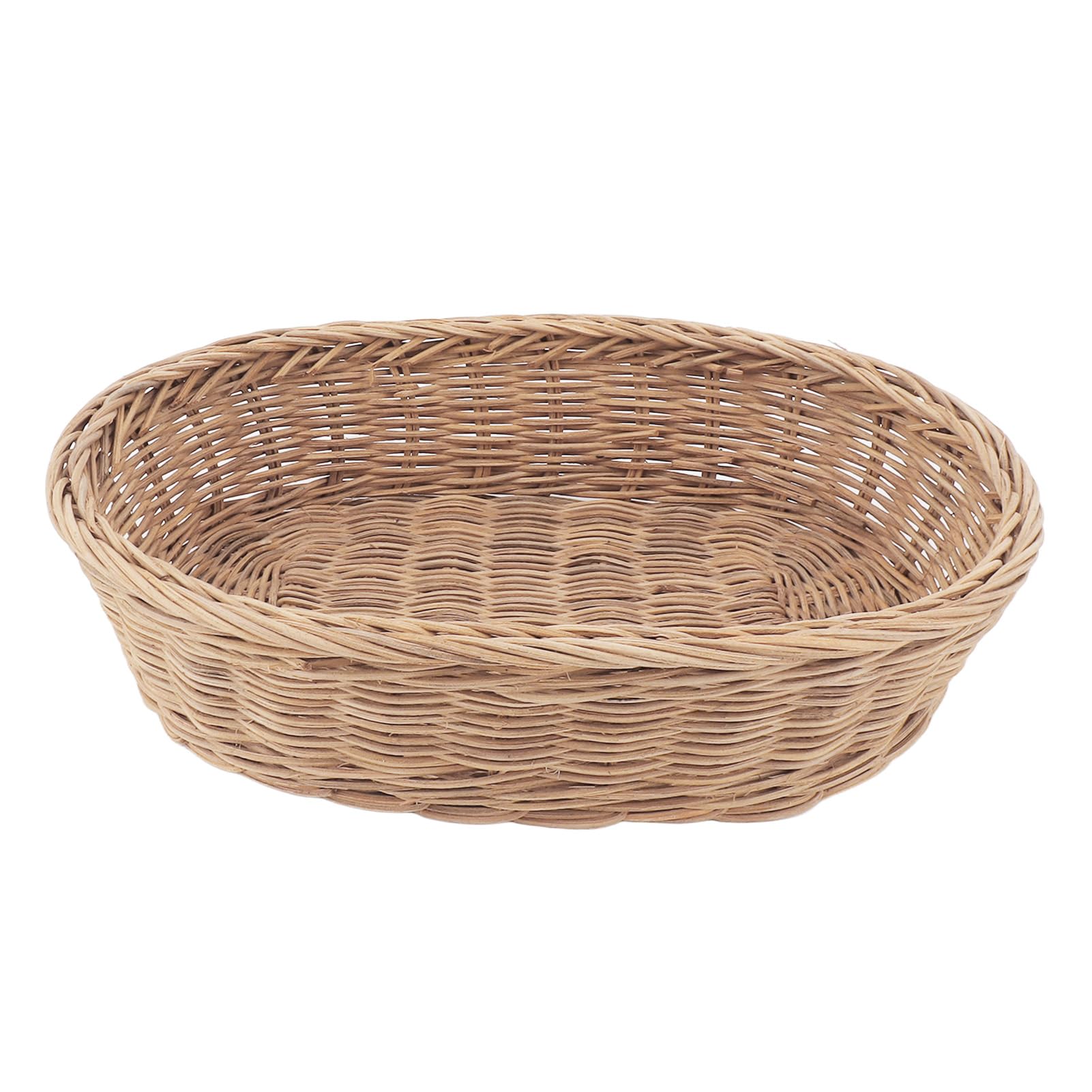 Miskall Bread Basket Storage Basket, Woven Oval 27cm Width Handmade Multifunctional High Load Capacity Rattan Fruit Baskets for Home Kitchen Restaurant