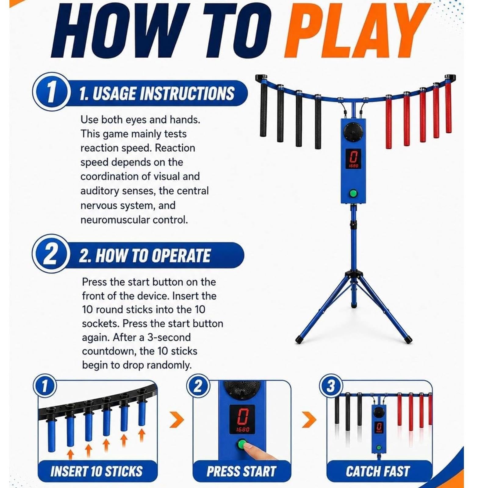 Juego Hand Speed ​​Challenge, 10 Velocidades Y Pantalla LCD