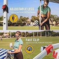 Vista 3 de Crown Shades - Tienda de campaña emergente de 10 x 10 pies - Tienda de playa con configuración de un solo toque - Sombrilla para sol al aire libre