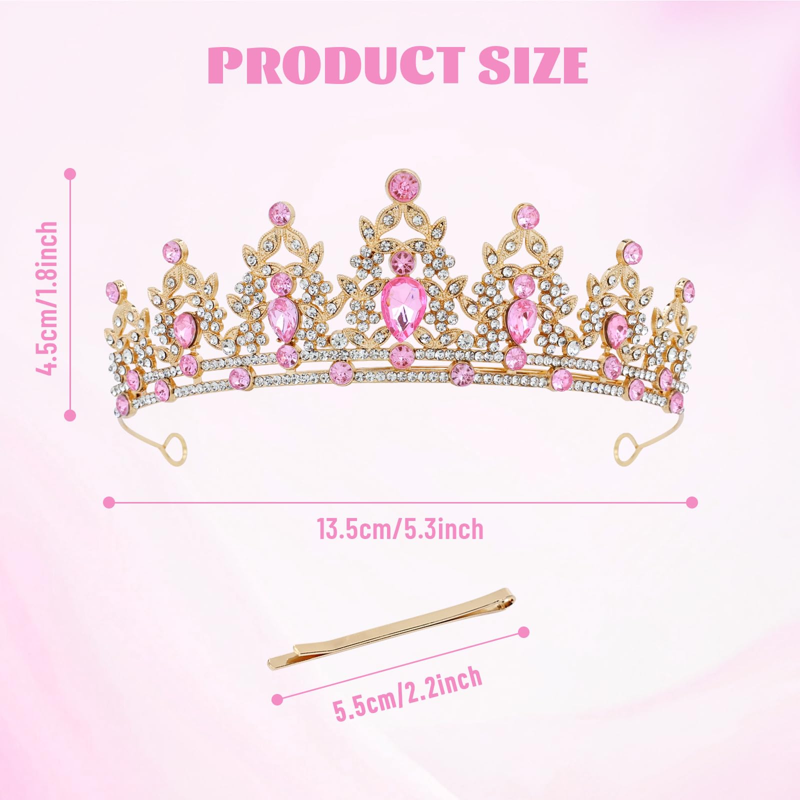 Photo 1 of inSowni 6pcs Gold Metal Sparkly Rhinestone Crystal Gem Tiara Crown Headbands Wedding Birthday Party Prom Headpieces Hair Accessories for Women Brides Bridesmaids (6PCS S6)